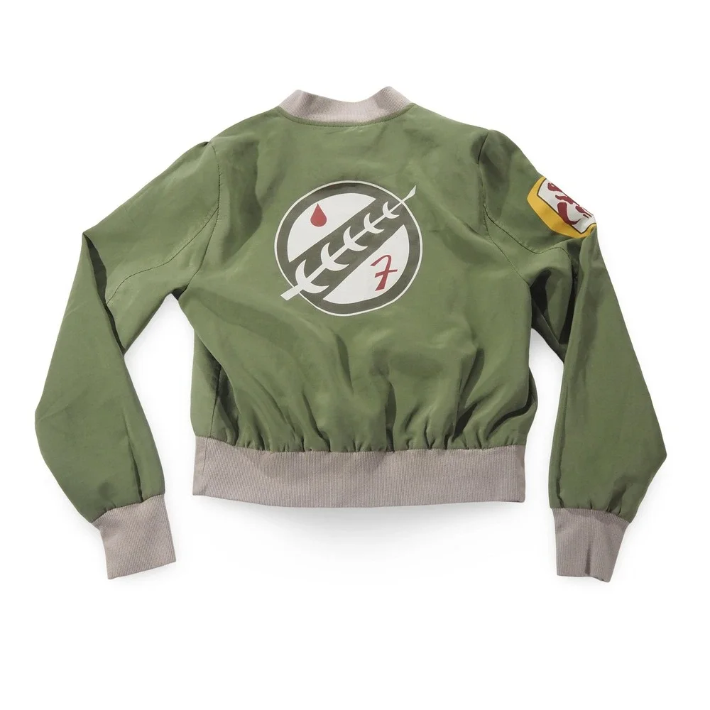 Her Universe Boba Fett Bomber Jacket‎ Women Medium Green Star Wars Mandalorian